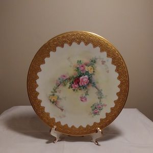 LIMOGE decorative SERVING PLATE, Limoges 22kt gold